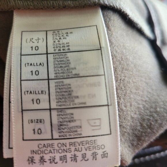 NEW Leon Max Studio Size 10 Pants Career Dressy Limited Ed. Lined dark tan NWT - Picture 10 of 10